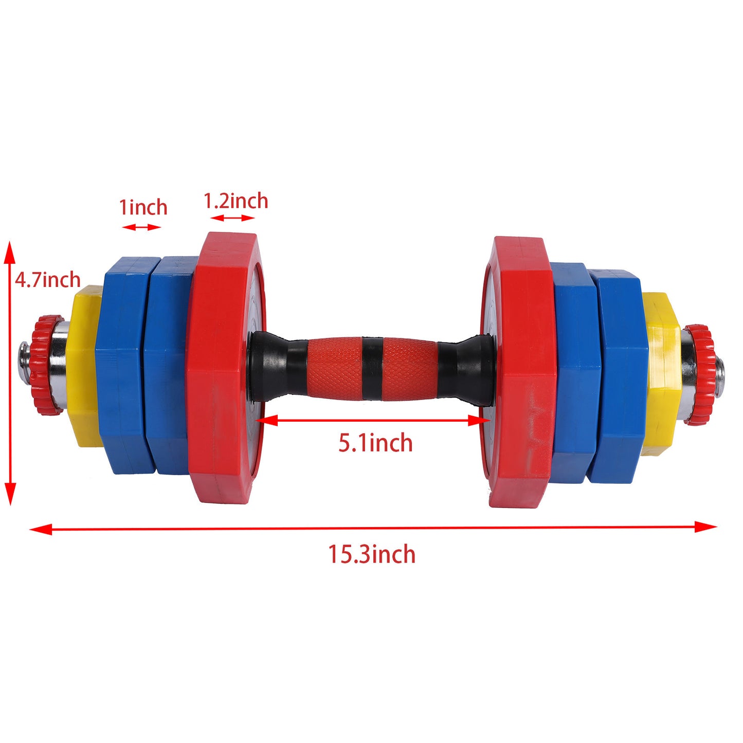 Shop Adjustable Dumbbell 27.5lbs Fast Adjustment Function With Weight Plate 1 Pair