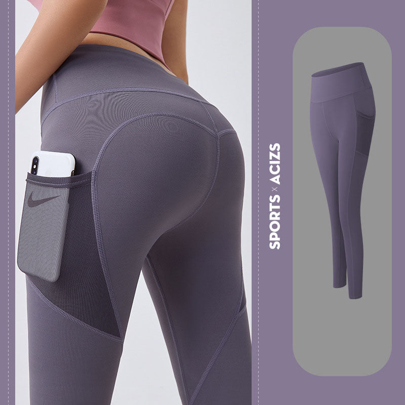 Shop Yoga Pants Women With Pocket Leggings Sport Girl Gym Leggings Women Tummy Control Jogging Tights Female Fitness Pants