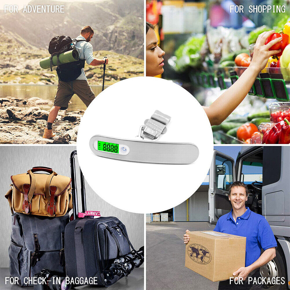 Shop Portable LCD Digital Luggage Weight Scales Hanging Suitcase Baggage Travel Scale With Belt For Electronic Weight Tool 50kg 110lb