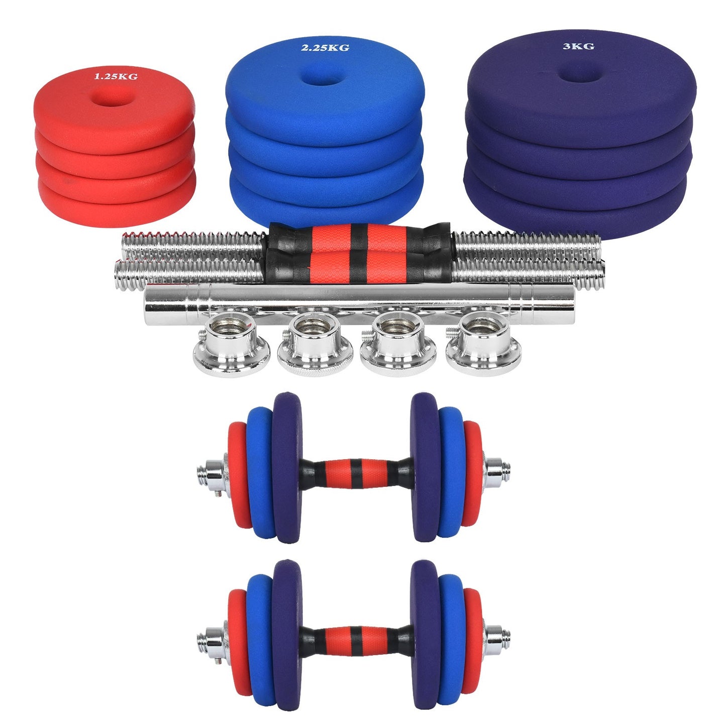 Shop Adjustable Weights Dumbbells Set, Free Weights Set With Connecting Rod 30KG/66LB