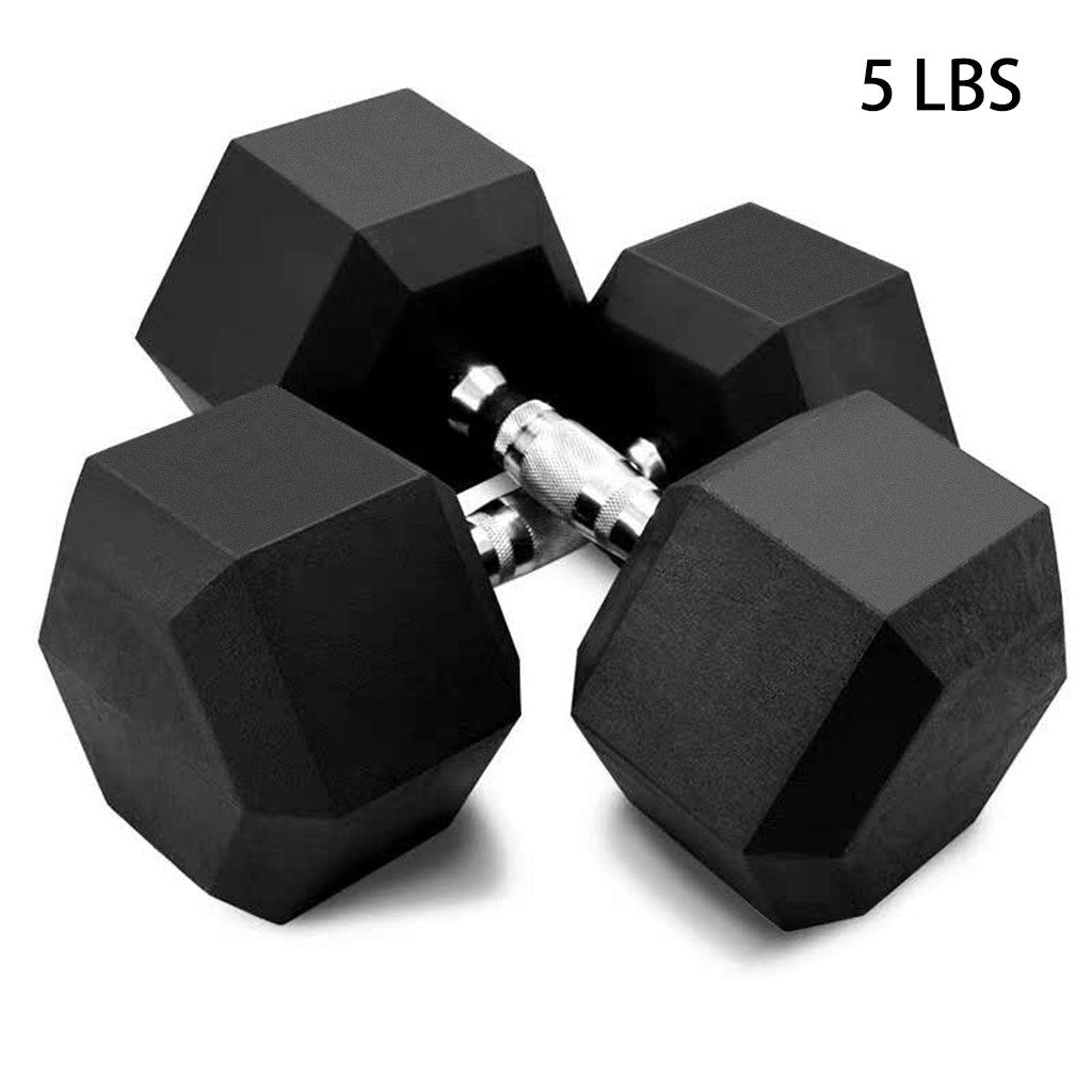 Shop Barbell Set Of 2 Hex Rubber Dumbbell With Metal Handles Pair Of 2 Heavy Dumbbell