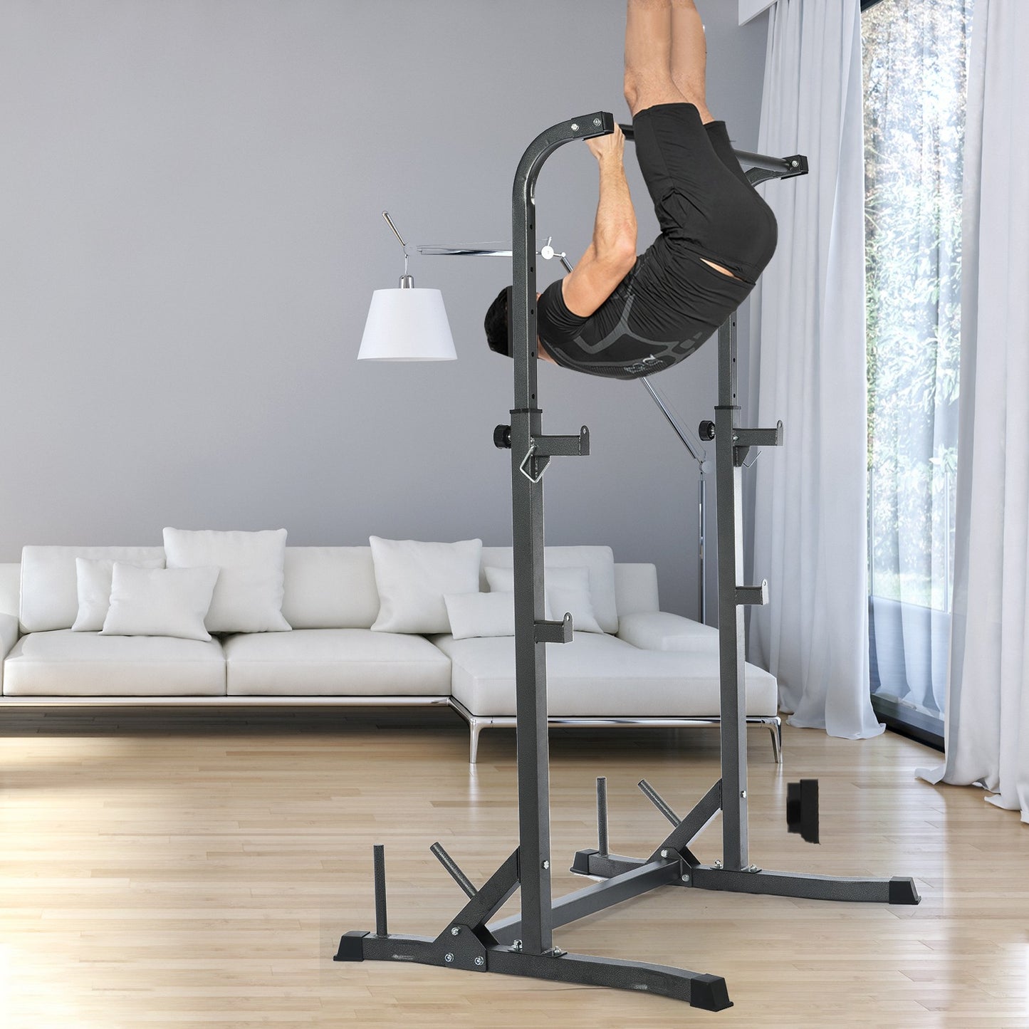 Shop Half Frame Barbell Squat Rack Pull-Up Multi-Function Fitness Equipment