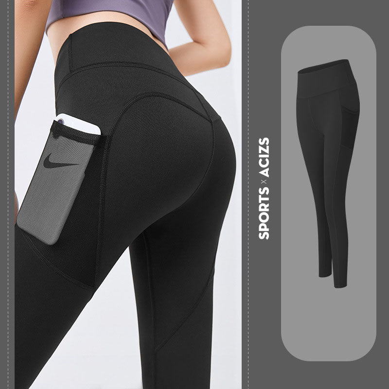 Shop Yoga Pants Women With Pocket Leggings Sport Girl Gym Leggings Women Tummy Control Jogging Tights Female Fitness Pants