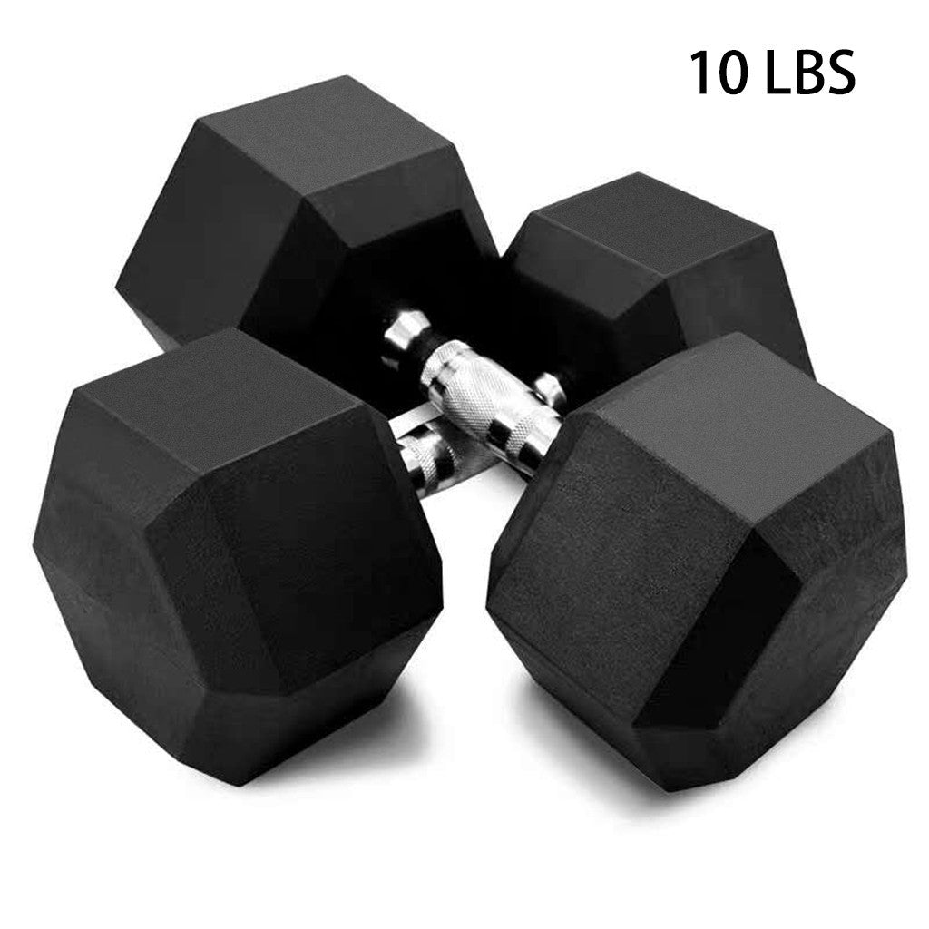 Shop Barbell Set Of 2 Hex Rubber Dumbbell With Metal Handles Pair Of 2 Heavy Dumbbell