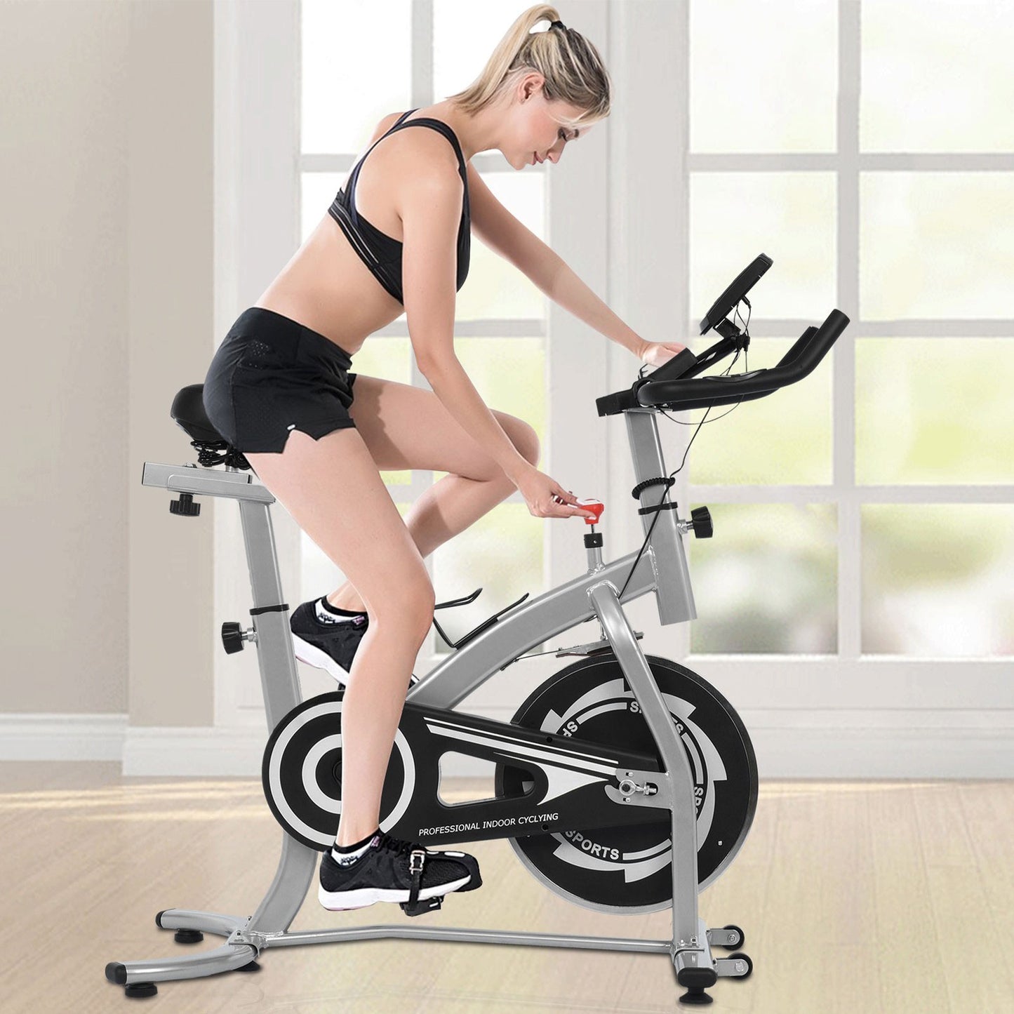 Shop Indoor Aerobic Exercise Bike With Comfortable Cushion And LCD Display