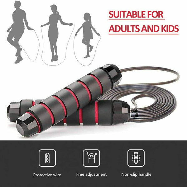 Jump Rope Gym Aerobic Exercise Boxing Skipping Adjustable Bearing Speed Fitness