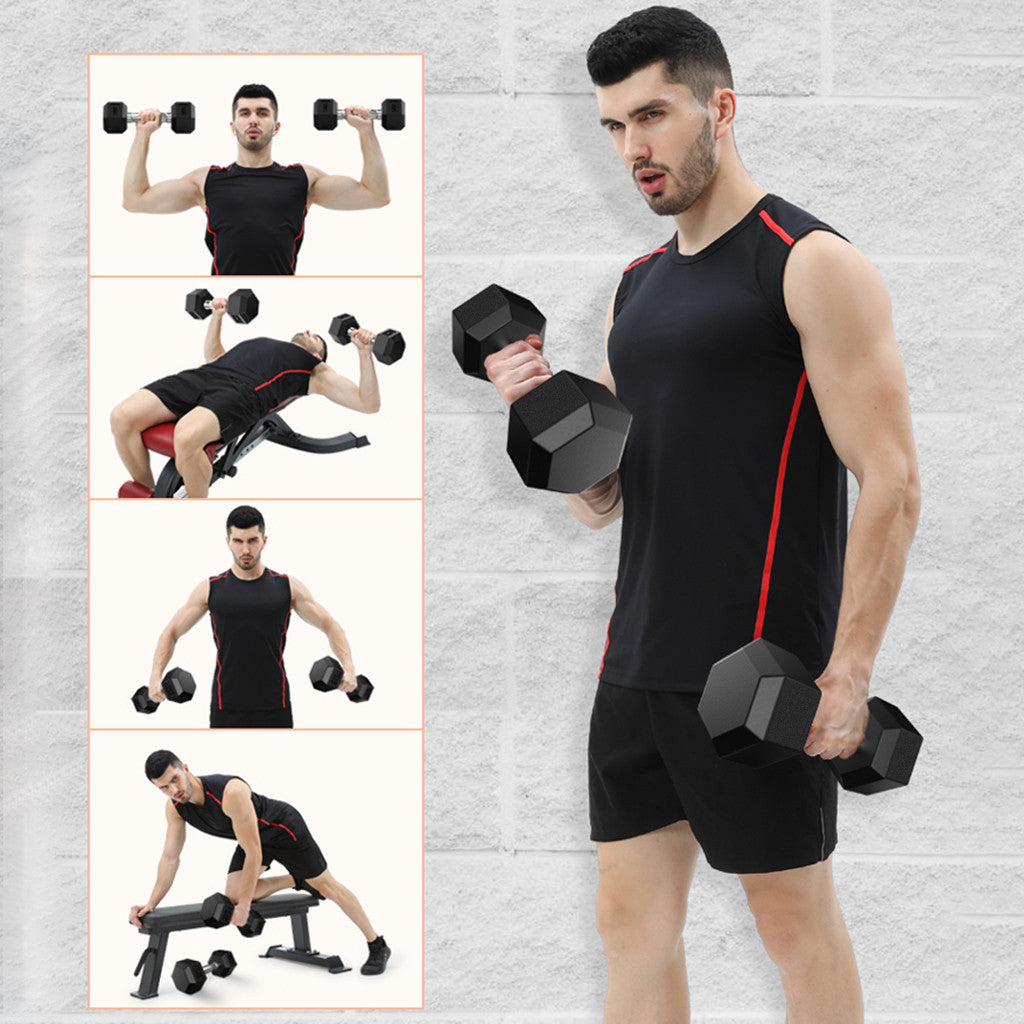 Shop Barbell Set Of 2 Hex Rubber Dumbbell With Metal Handles Pair Of 2 Heavy Dumbbell