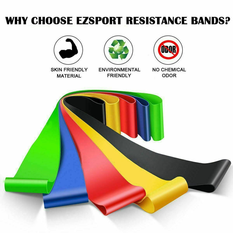 Resistance Bands Loop Set Of 5 Exercise Workout CrossFit Fitness Yoga Booty Band