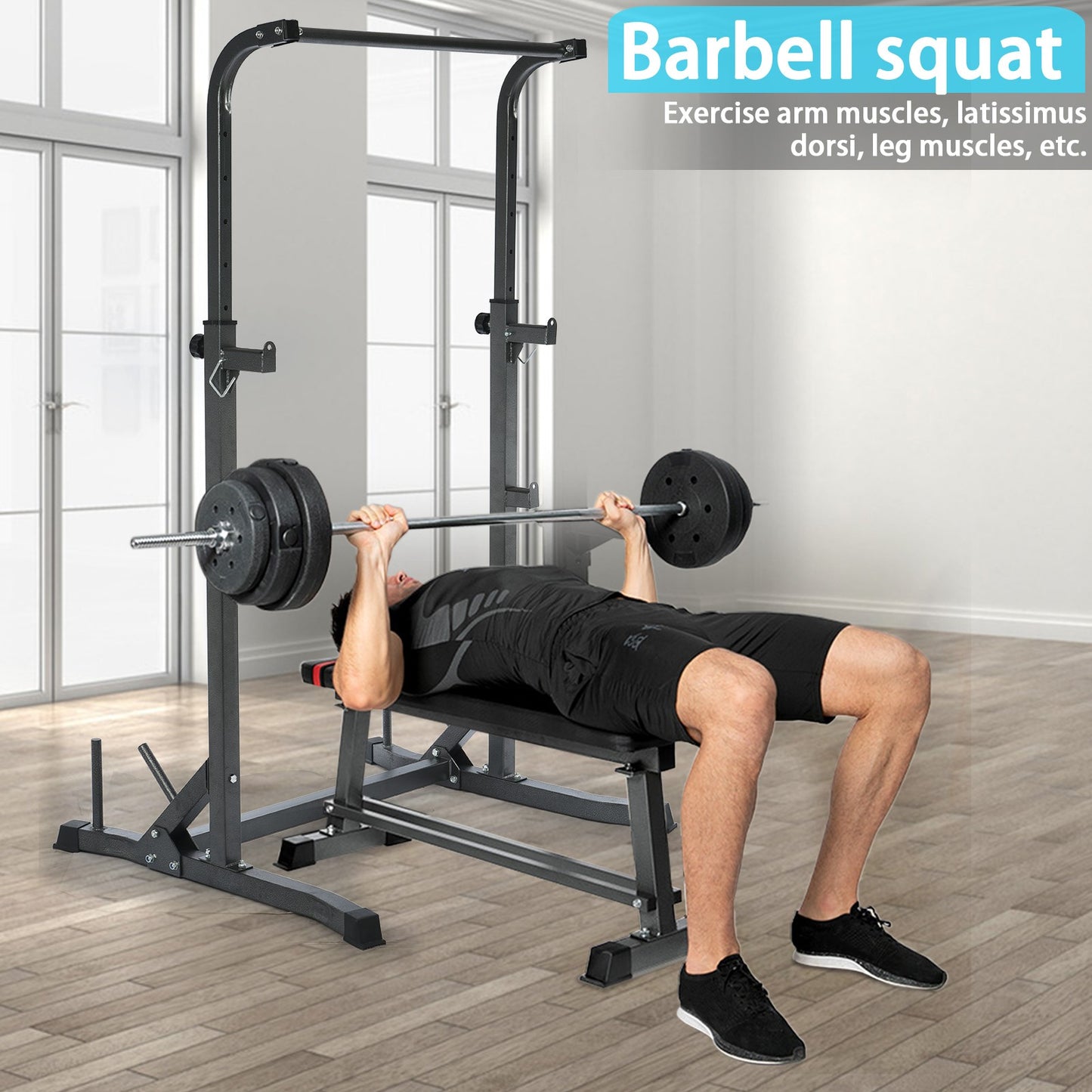 Shop Half Frame Barbell Squat Rack Pull-Up Multi-Function Fitness Equipment