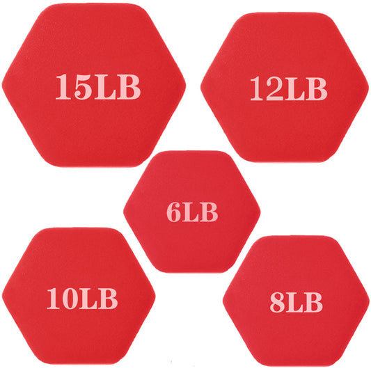 Shop A Pair Dumbbell Barbell Neoprene Coated Weights 6/8/10/12/15 Pound Red
